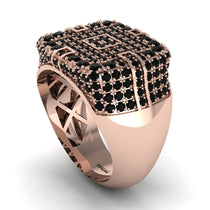 Black Diamond Men's Geometric Grid Ring - Pat No. 8 image 1