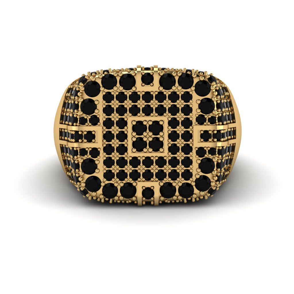 Black Diamond Men's Geometric Grid Ring - Pat No. 7