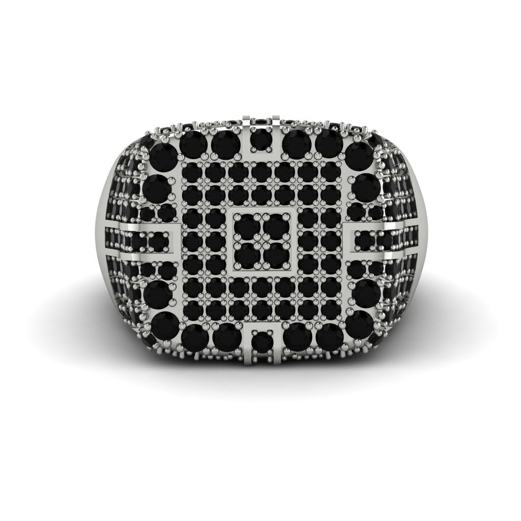 Black Diamond Men's Geometric Grid Ring - Pat No. 9