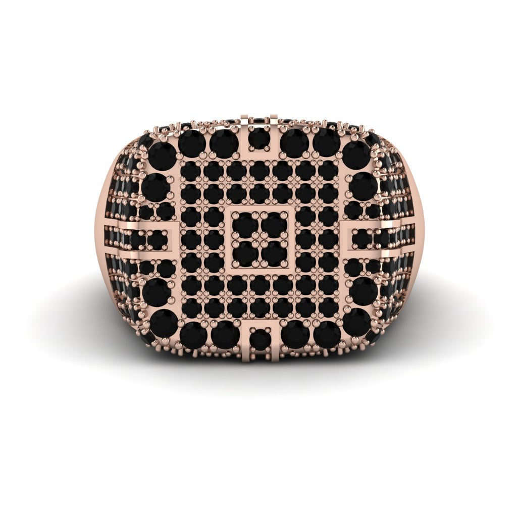 Black Diamond Men's Geometric Grid Ring - Pat No. 8