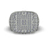 Diamond Men's Geometric Grid Ring - Pat No. 3