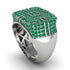 Emerald Men's Geometric Grid Ring - Pat No. 6