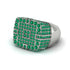Emerald Men's Geometric Grid Ring - Pat No. 6 image 2