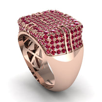 Ruby Men's Geometric Grid Ring - Pat No. 11 image 1