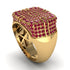 Ruby Men's Geometric Grid Ring - Pat No. 10 image 1