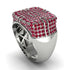 Ruby Men's Geometric Grid Ring - Pat No. 12 image 1