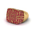 Ruby Men's Geometric Grid Ring - Pat No. 10