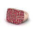 Ruby Men's Geometric Grid Ring - Pat No. 11