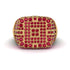 Ruby Men's Geometric Grid Ring - Pat No. 10 image 3