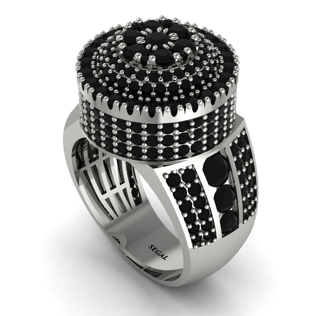 Round Black Diamond Mens Luxury Ring - Chris No. 39