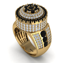 Round Black Diamond Mens Luxury Ring - Chris No. 7 image 1