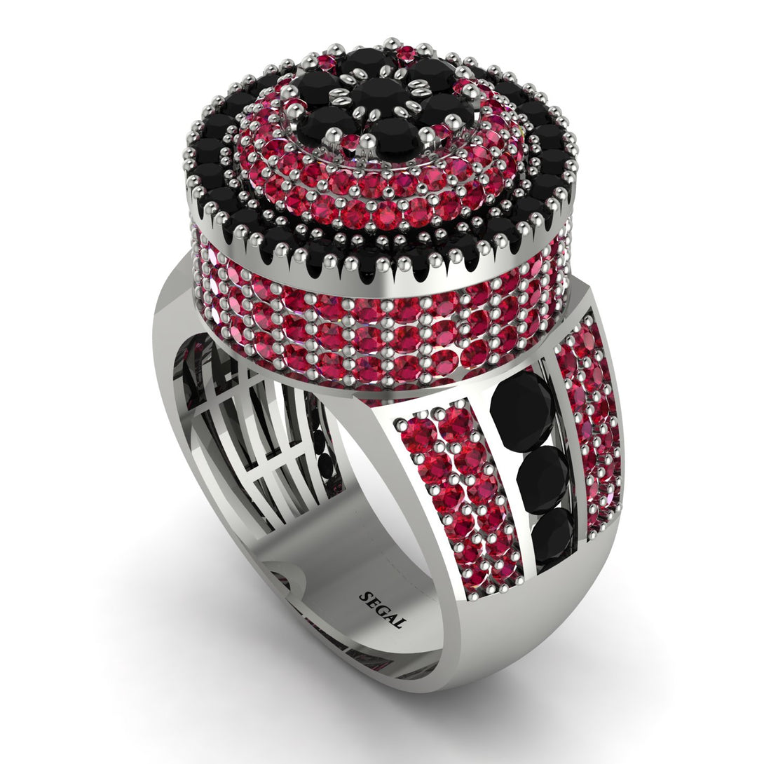 Round Black Diamond Mens Luxury Ring - Chris No. 54
