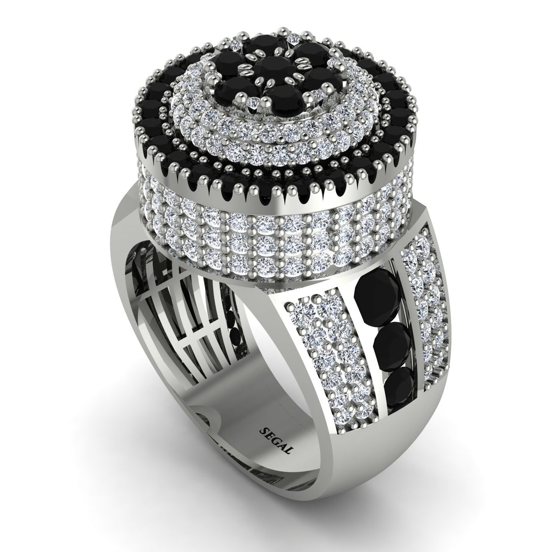 Round Black Diamond Mens Luxury Ring - Chris No. 9