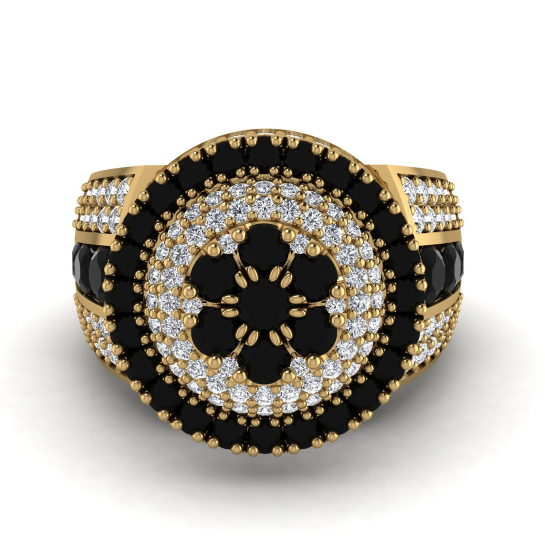 Round Black Diamond Mens Luxury Ring - Chris No. 7