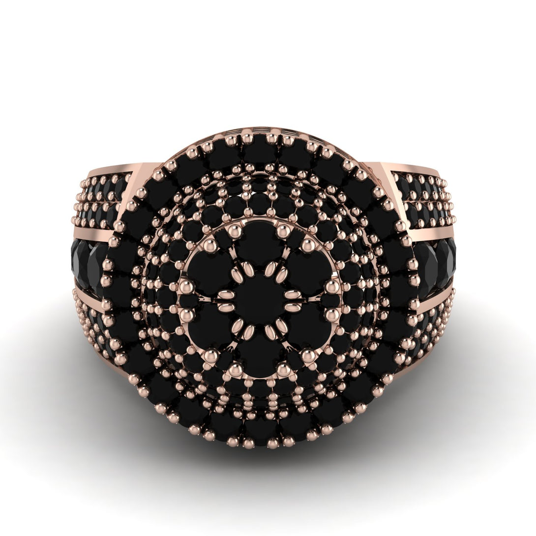 Round Black Diamond Mens Luxury Ring - Chris No. 38