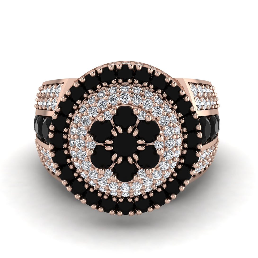 Round Black Diamond Mens Luxury Ring - Chris No. 8