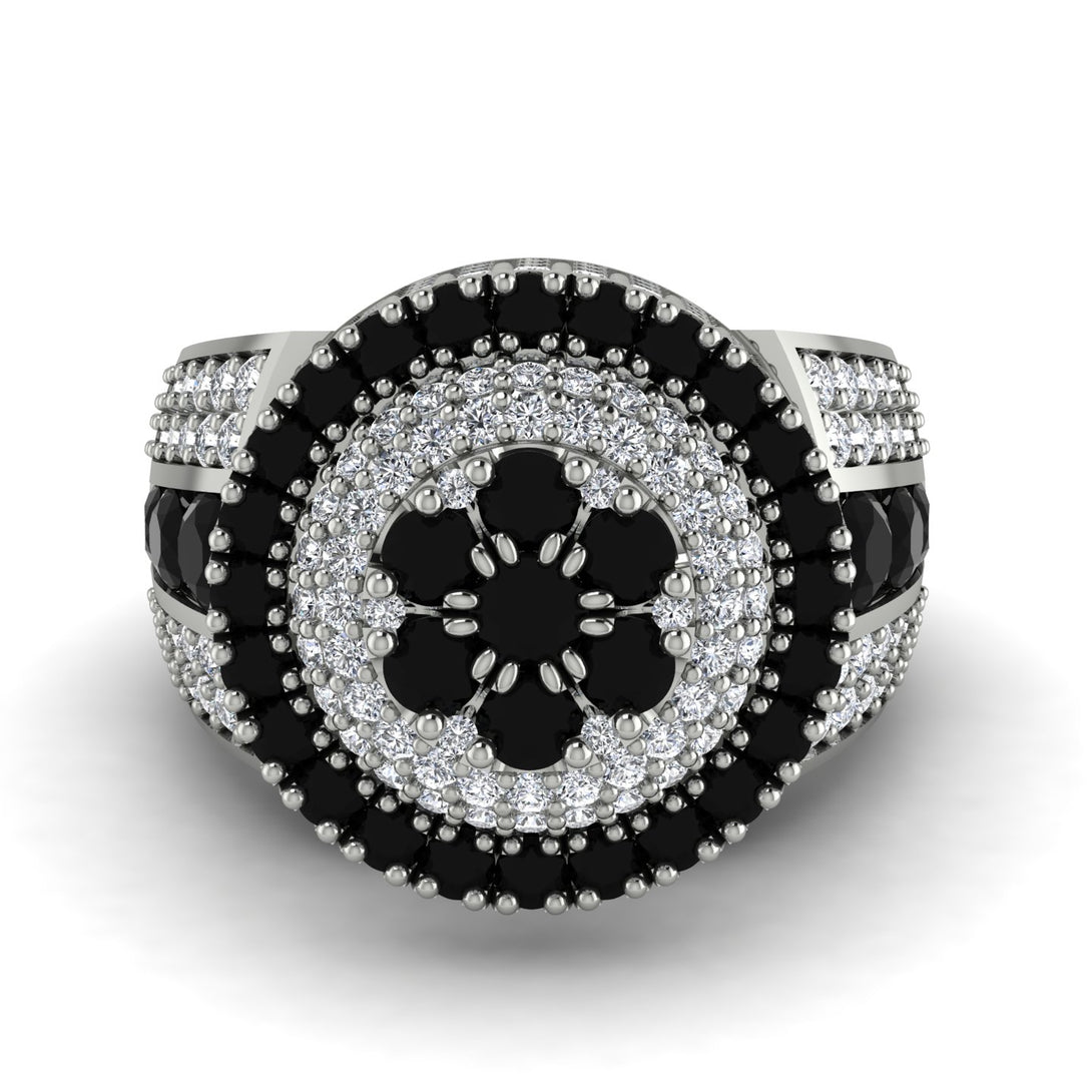 Round Black Diamond Mens Luxury Ring - Chris No. 9