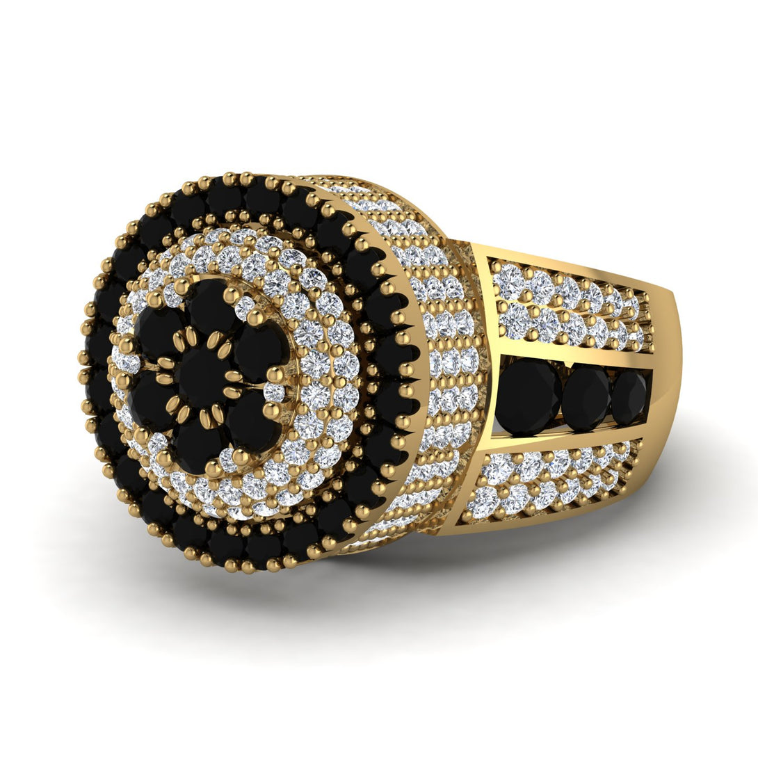 Round Black Diamond Mens Luxury Ring - Chris No. 7