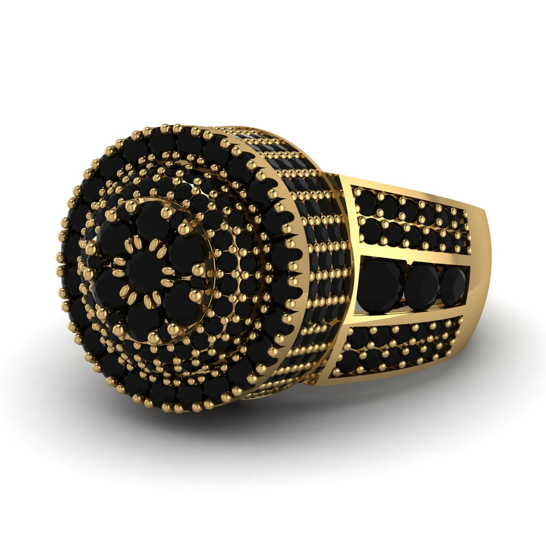 Round Black Diamond Mens Luxury Ring - Chris No. 37