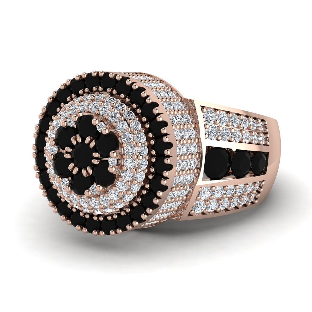 Round Black Diamond Mens Luxury Ring - Chris No. 8