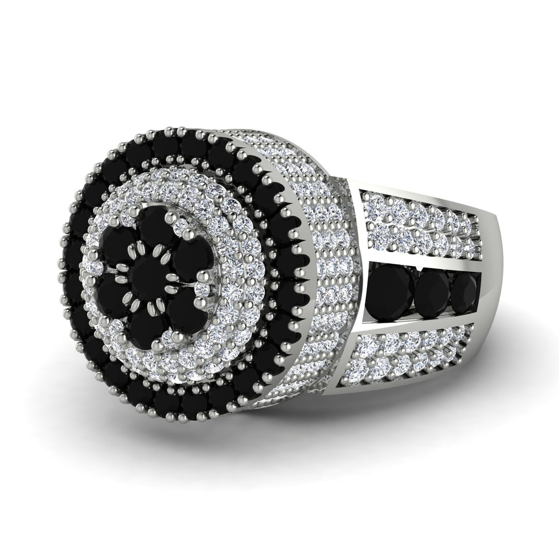 Round Black Diamond Mens Luxury Ring - Chris No. 9