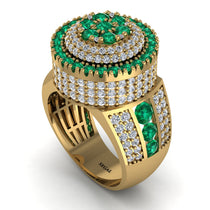 Round Emerald Mens Luxury Ring - Chris No. 4 image 1
