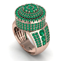 Round Emerald Mens Luxury Ring - Chris No. 20 image 1