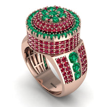 Round Emerald Mens Luxury Ring - Chris No. 50 image 1