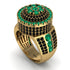Round Emerald Mens Luxury Ring - Chris No. 34