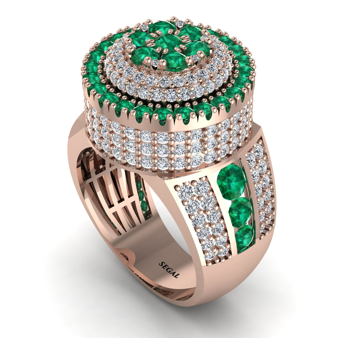 Round Emerald Mens Luxury Ring - Chris No. 5