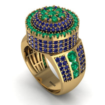 Round Emerald Mens Luxury Ring - Chris No. 64 image 1