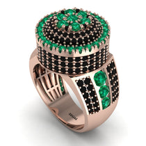 Round Emerald Mens Luxury Ring - Chris No. 35 image 1