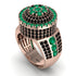 Round Emerald Mens Luxury Ring - Chris No. 35