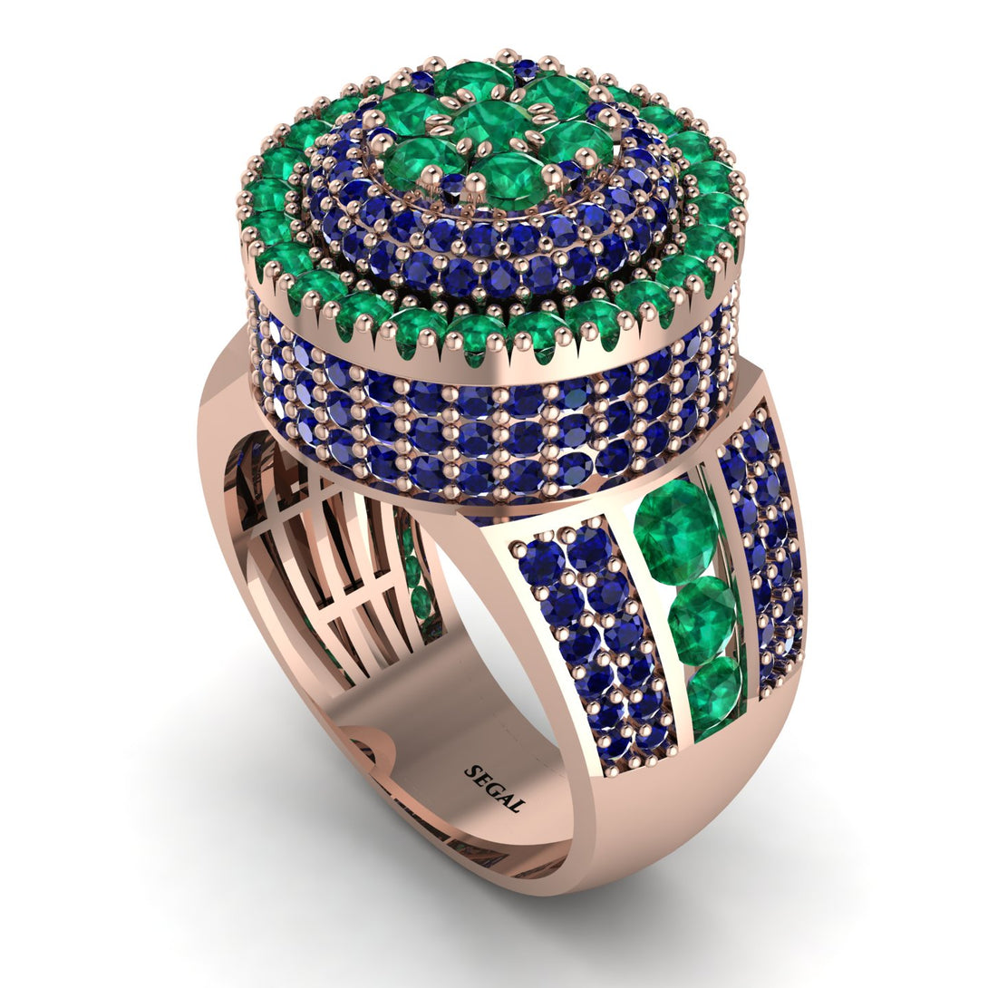Round Emerald Mens Luxury Ring - Chris No. 65