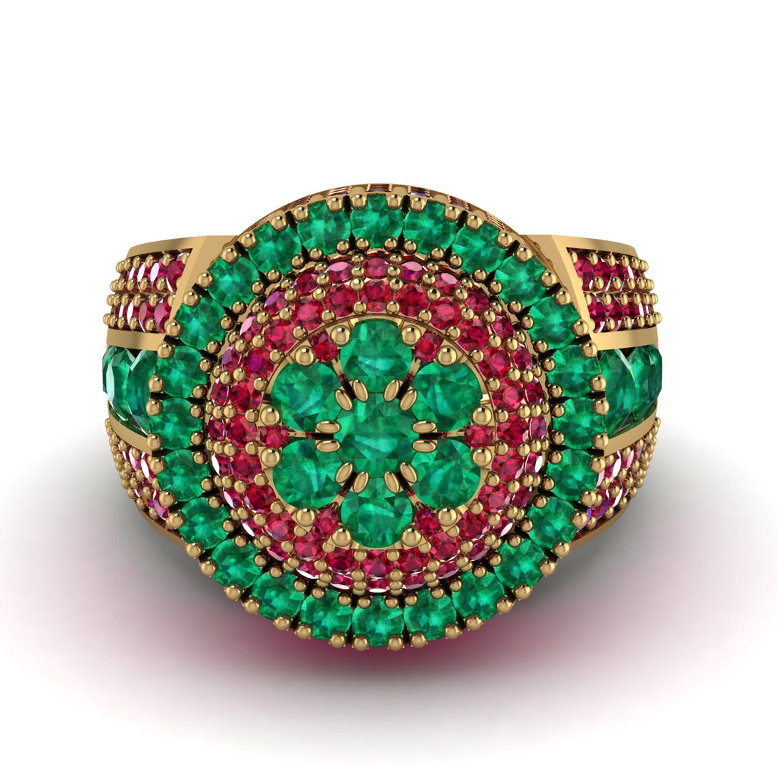 Round Emerald Mens Luxury Ring - Chris No. 49