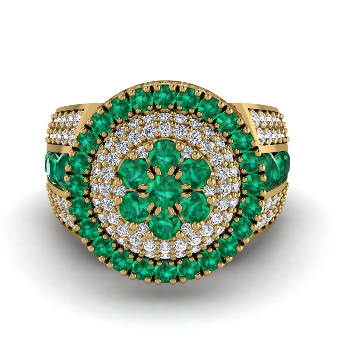 Round Emerald Mens Luxury Ring - Chris No. 4