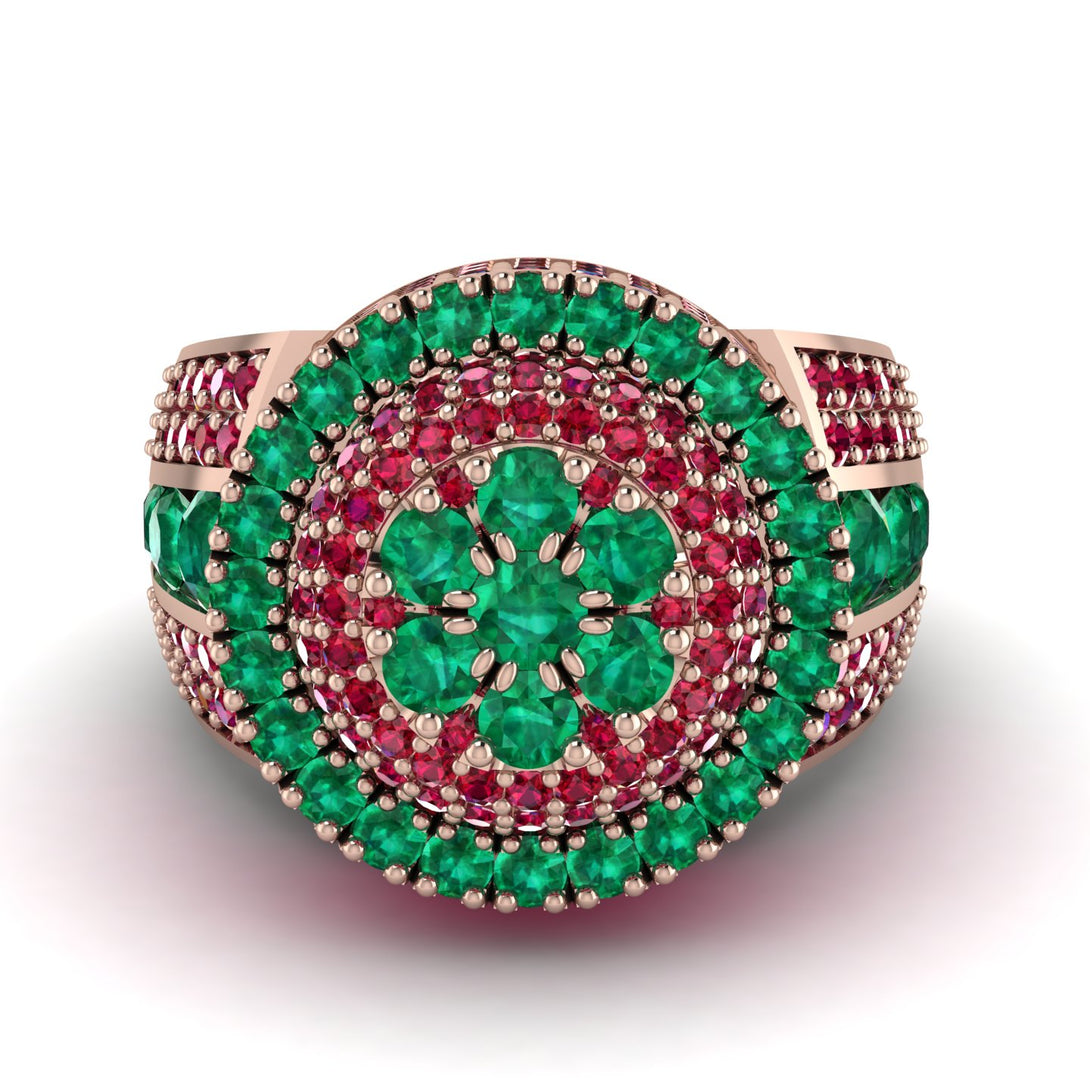 Round Emerald Mens Luxury Ring - Chris No. 50