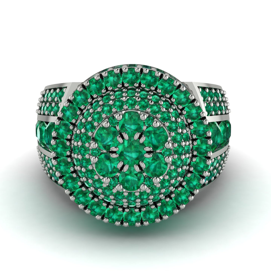 Round Emerald Mens Luxury Ring - Chris No. 21
