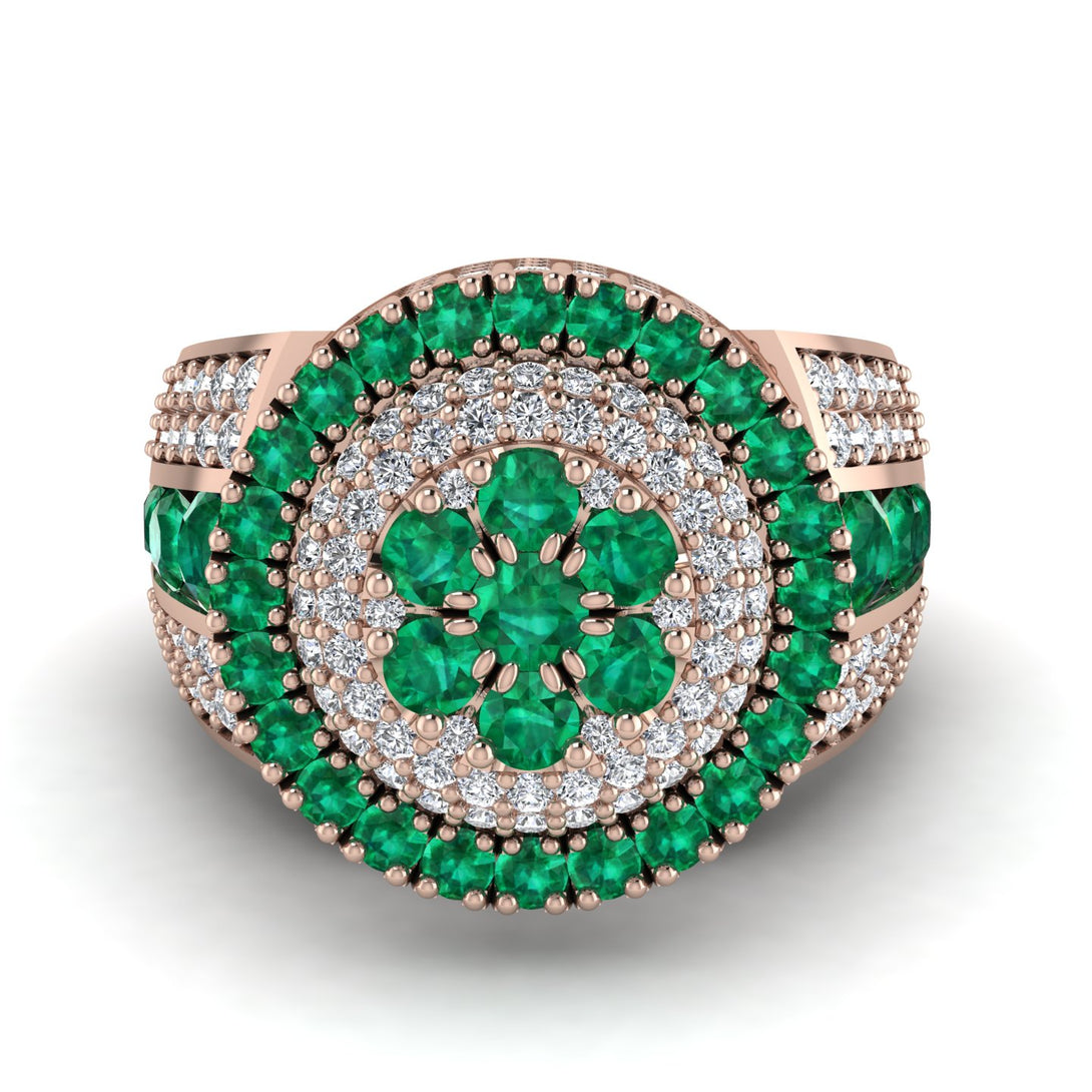 Round Emerald Mens Luxury Ring - Chris No. 5