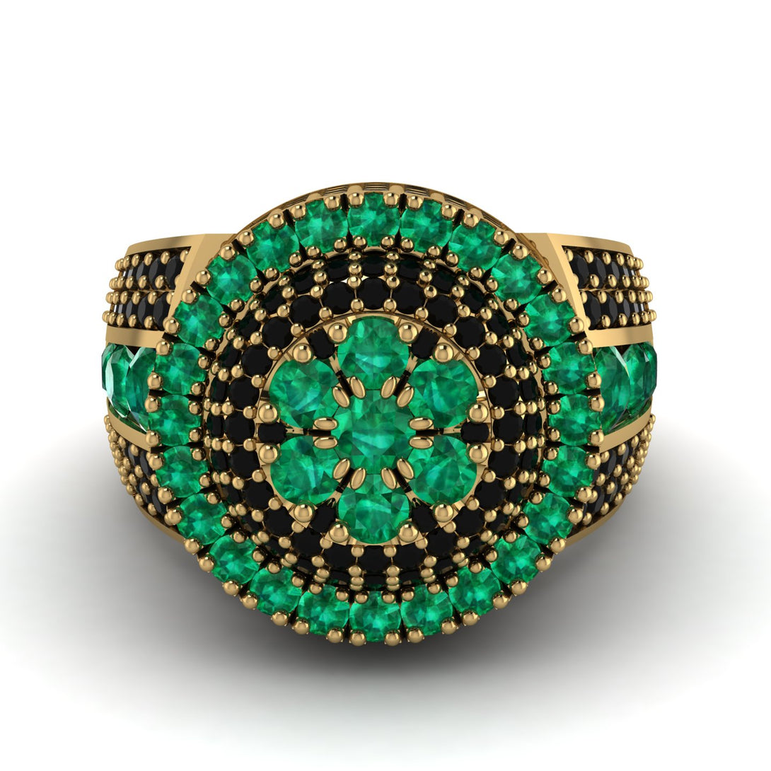 Round Emerald Mens Luxury Ring - Chris No. 34