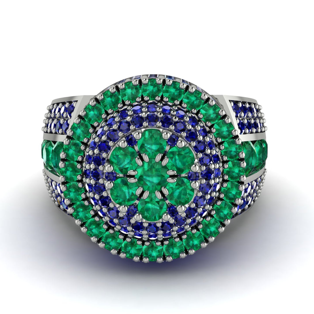Round Emerald Mens Luxury Ring - Chris No. 66