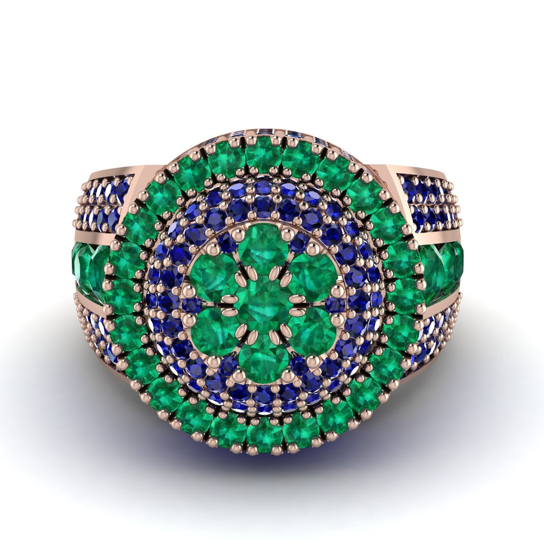Round Emerald Mens Luxury Ring - Chris No. 65