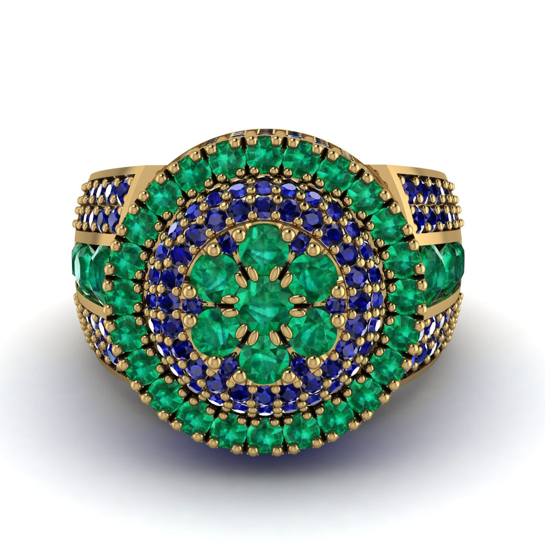 Round Emerald Mens Luxury Ring - Chris No. 64