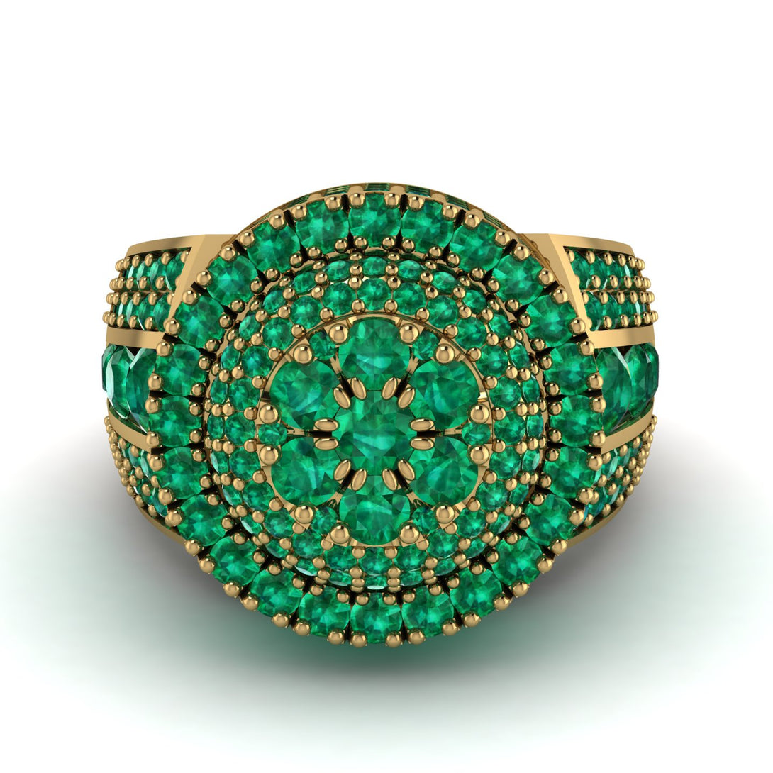 Round Emerald Mens Luxury Ring - Chris No. 19