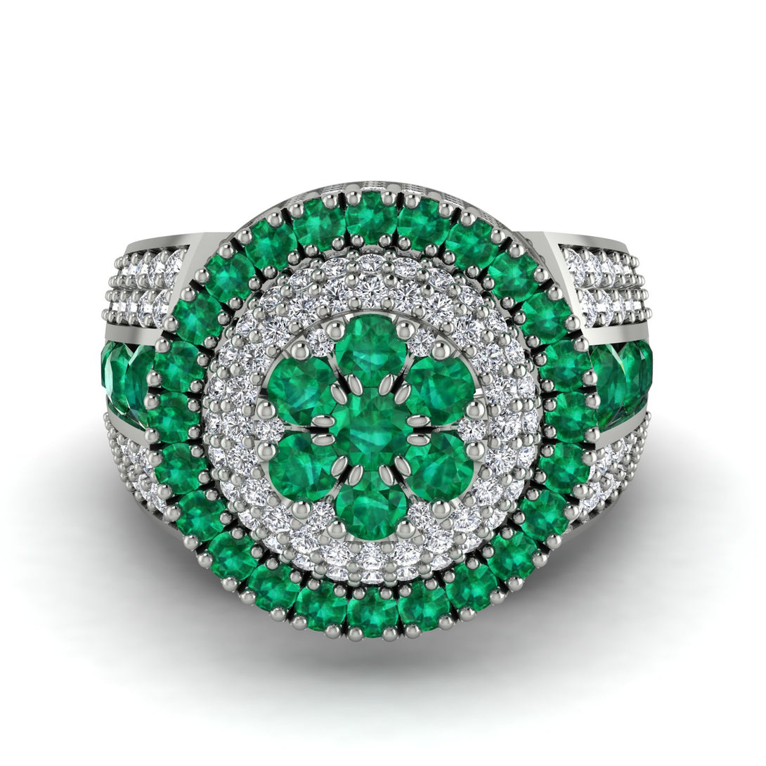 Round Emerald Mens Luxury Ring - Chris No. 6