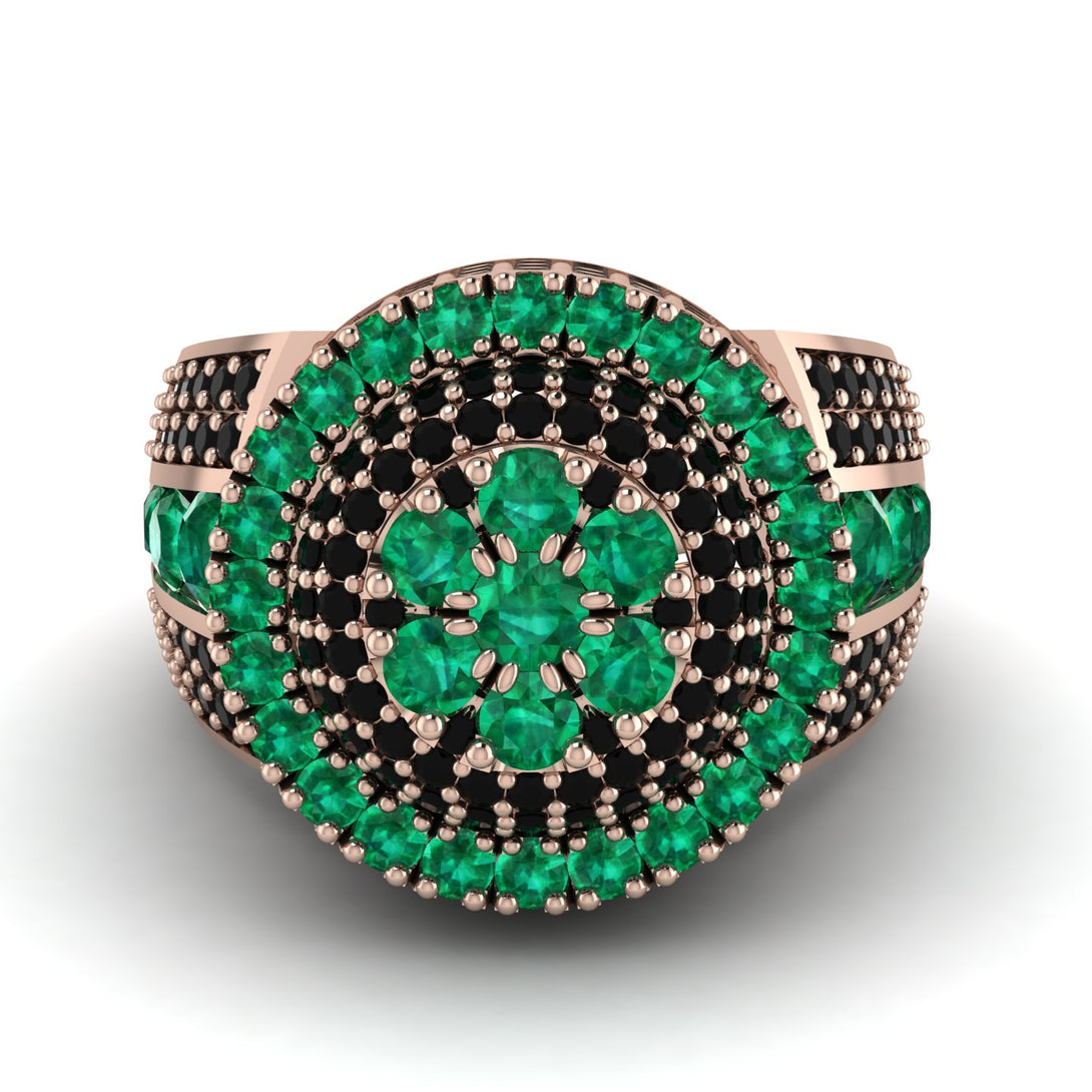 Round Emerald Mens Luxury Ring - Chris No. 35