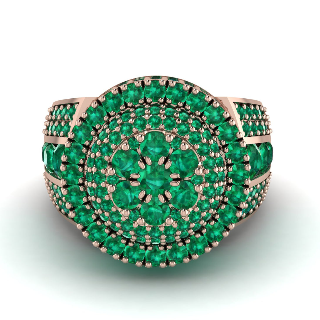 Round Emerald Mens Luxury Ring - Chris No. 20