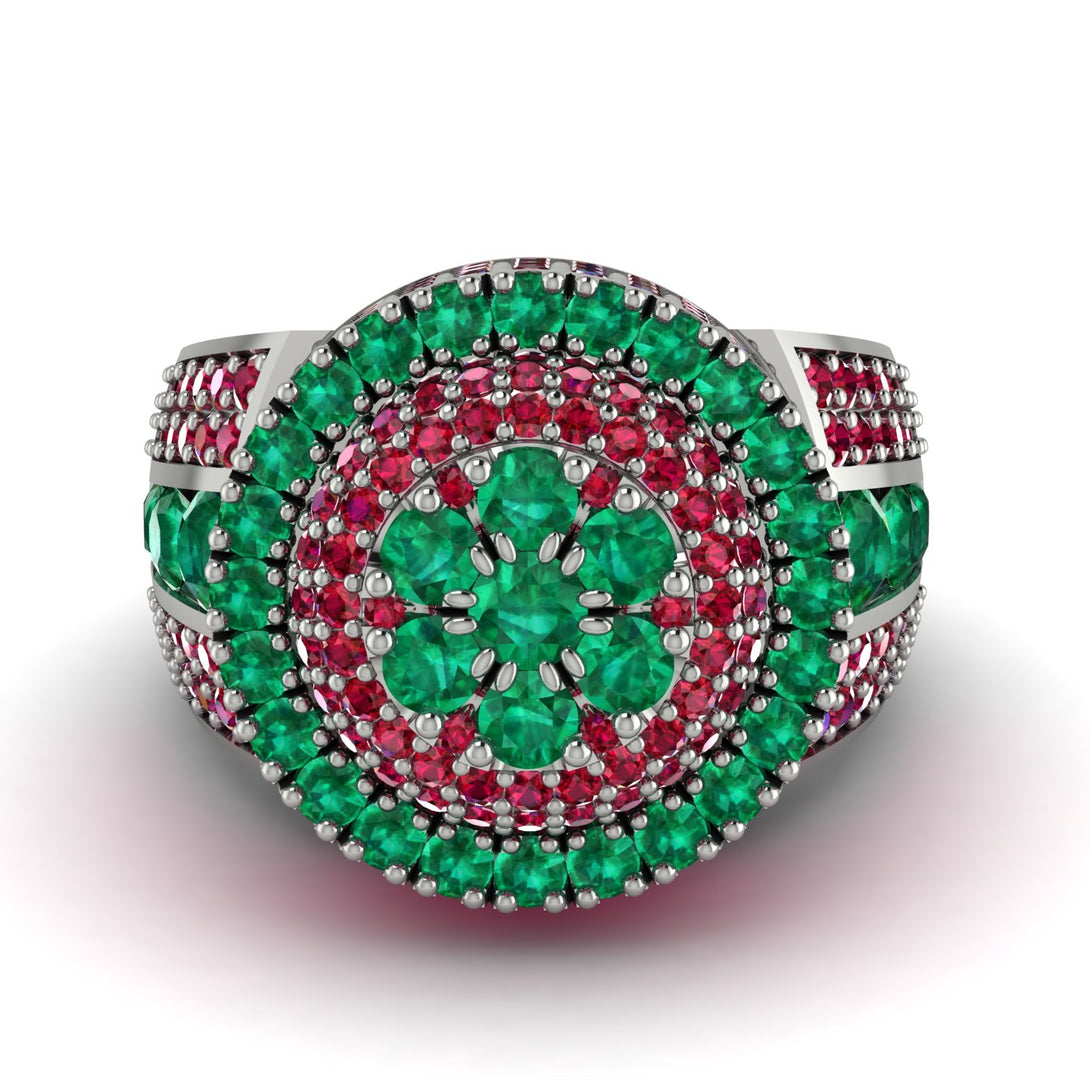 Round Emerald Mens Luxury Ring - Chris No. 51