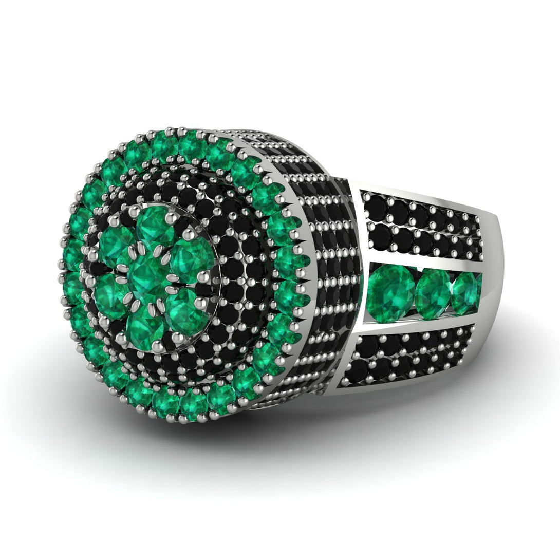 Round Emerald Mens Luxury Ring - Chris No. 36