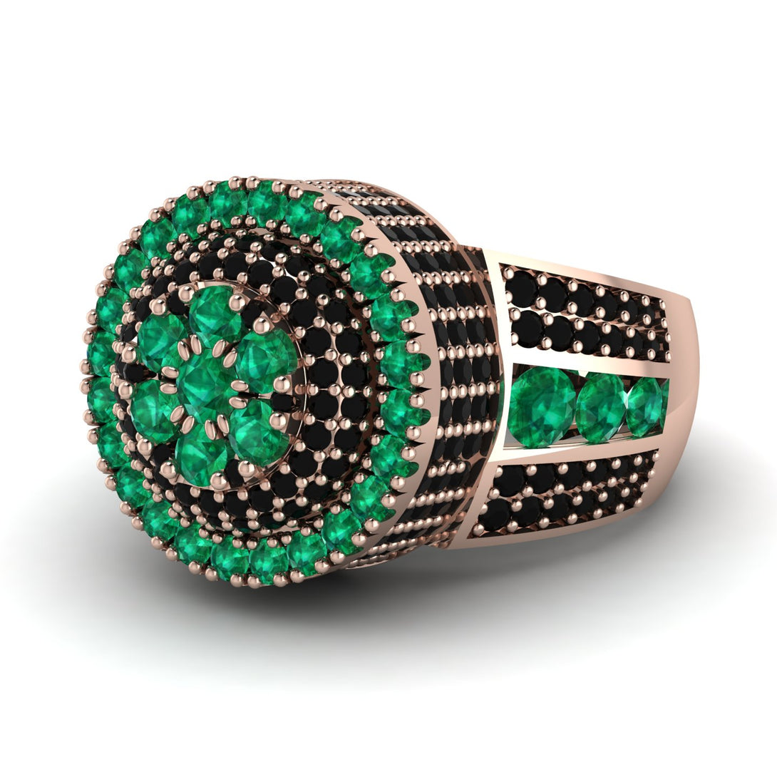Round Emerald Mens Luxury Ring - Chris No. 35